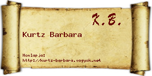 Kurtz Barbara névjegykártya